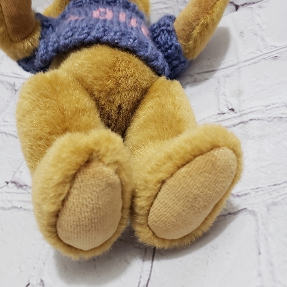 Boyd's Bears 9 Inch Brown Posable Bear With Love Sweater In Blue And Pink - Picture 7 of 8